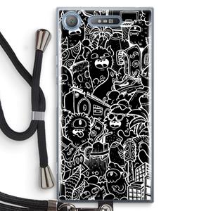 CaseCompany Vexx Black City : Sony Xperia XZ1 Transparant Hoesje met koord