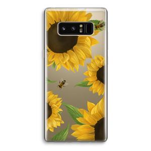 CaseCompany Sunflower and bees: Samsung Galaxy Note 8 Transparant Hoesje