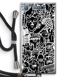 CaseCompany Vexx Black Mixtape: Sony Xperia XZ1 Transparant Hoesje met koord