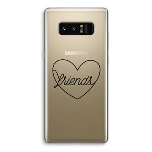 CaseCompany Friends heart black: Samsung Galaxy Note 8 Transparant Hoesje