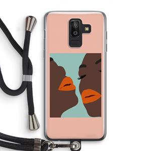 CaseCompany Orange lips: Samsung Galaxy J8 (2018) Transparant Hoesje met koord