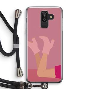 CaseCompany Pink boots: Samsung Galaxy J8 (2018) Transparant Hoesje met koord