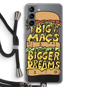 CaseCompany Big Macs Bigger Dreams: Samsung Galaxy S21 Transparant Hoesje met koord