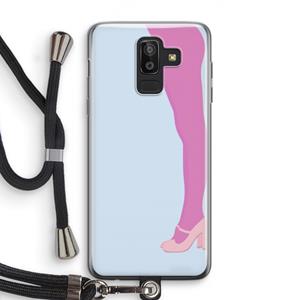CaseCompany Pink panty: Samsung Galaxy J8 (2018) Transparant Hoesje met koord