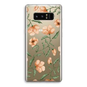 CaseCompany Peachy flowers: Samsung Galaxy Note 8 Transparant Hoesje