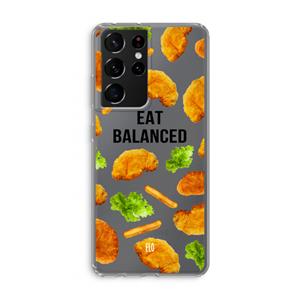 CaseCompany Eat Balanced: Samsung Galaxy S21 Ultra Transparant Hoesje