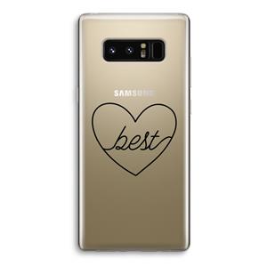 CaseCompany Best heart black: Samsung Galaxy Note 8 Transparant Hoesje