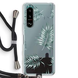 CaseCompany Simple leaves: Sony Xperia 5 III Transparant Hoesje met koord