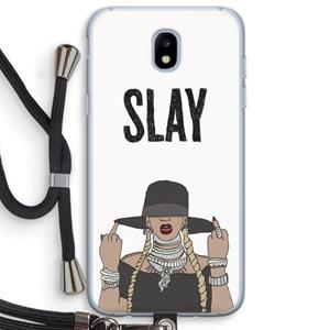 CaseCompany Slay All Day: Samsung Galaxy J5 (2017) Transparant Hoesje met koord