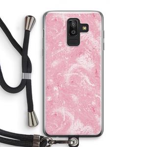 CaseCompany Abstract Painting Pink: Samsung Galaxy J8 (2018) Transparant Hoesje met koord