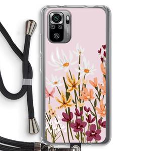 CaseCompany Painted wildflowers: Xiaomi Redmi Note 10S Transparant Hoesje met koord