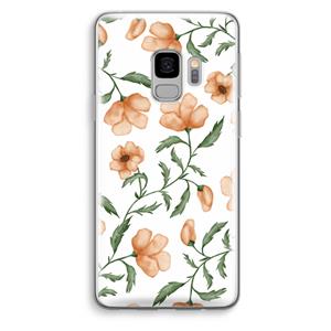 CaseCompany Peachy flowers: Samsung Galaxy S9 Transparant Hoesje