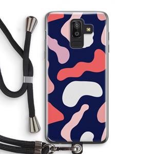 CaseCompany Memphis Shapes Pink: Samsung Galaxy J8 (2018) Transparant Hoesje met koord