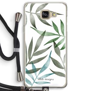 CaseCompany Tropical watercolor leaves: Samsung Galaxy A5 (2016) Transparant Hoesje met koord
