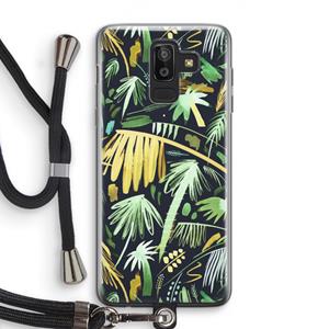 CaseCompany Tropical Palms Dark: Samsung Galaxy J8 (2018) Transparant Hoesje met koord