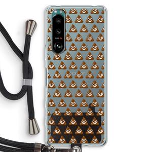 CaseCompany Poop emoji: Sony Xperia 5 III Transparant Hoesje met koord