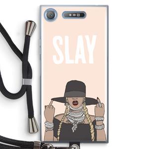 CaseCompany Slay All Day: Sony Xperia XZ1 Transparant Hoesje met koord