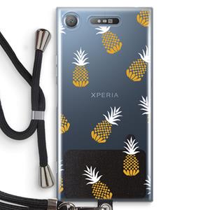 CaseCompany Ananasjes: Sony Xperia XZ1 Transparant Hoesje met koord