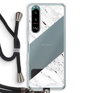 CaseCompany Biggest stripe: Sony Xperia 5 III Transparant Hoesje met koord