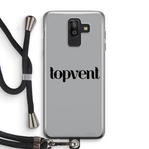CaseCompany Topvent Grijs Zwart: Samsung Galaxy J8 (2018) Transparant Hoesje met koord