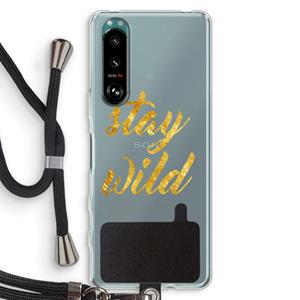 CaseCompany Stay wild: Sony Xperia 5 III Transparant Hoesje met koord