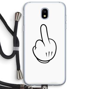 CaseCompany Middle finger white: Samsung Galaxy J5 (2017) Transparant Hoesje met koord