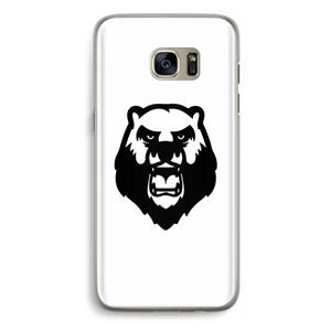 CaseCompany Angry Bear (white): Samsung Galaxy S7 Edge Transparant Hoesje