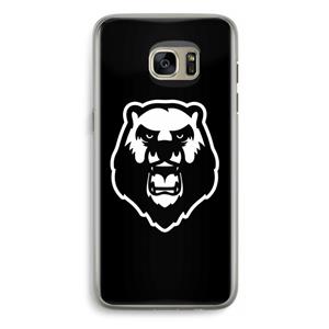 CaseCompany Angry Bear (black): Samsung Galaxy S7 Edge Transparant Hoesje