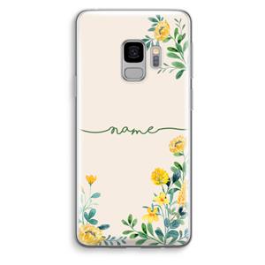 CaseCompany Gele bloemen: Samsung Galaxy S9 Transparant Hoesje