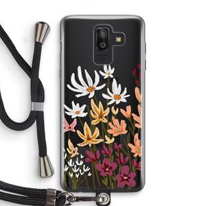 CaseCompany Painted wildflowers: Samsung Galaxy J8 (2018) Transparant Hoesje met koord