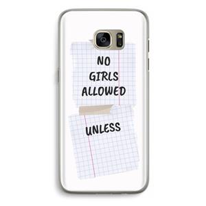 CaseCompany No Girls Allowed Unless: Samsung Galaxy S7 Edge Transparant Hoesje
