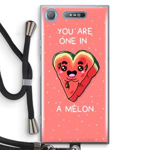 CaseCompany One In A Melon: Sony Xperia XZ1 Transparant Hoesje met koord