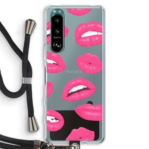 CaseCompany Bite my lip: Sony Xperia 5 III Transparant Hoesje met koord