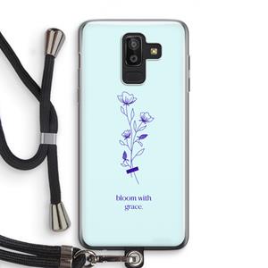 CaseCompany Bloom with grace: Samsung Galaxy J8 (2018) Transparant Hoesje met koord