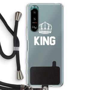 CaseCompany King zwart: Sony Xperia 5 III Transparant Hoesje met koord