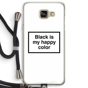 CaseCompany Black is my happy color: Samsung Galaxy A5 (2016) Transparant Hoesje met koord