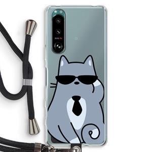 CaseCompany Cool cat: Sony Xperia 5 III Transparant Hoesje met koord