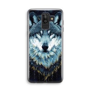 CaseCompany Darkness Wolf: Samsung Galaxy J8 (2018) Transparant Hoesje