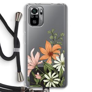 CaseCompany Floral bouquet: Xiaomi Redmi Note 10S Transparant Hoesje met koord
