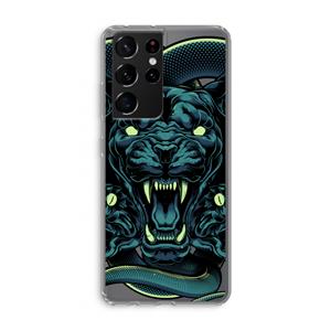 CaseCompany Cougar and Vipers: Samsung Galaxy S21 Ultra Transparant Hoesje