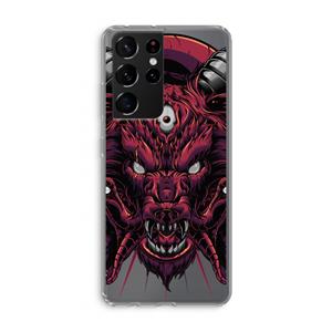 CaseCompany Hell Hound and Serpents: Samsung Galaxy S21 Ultra Transparant Hoesje