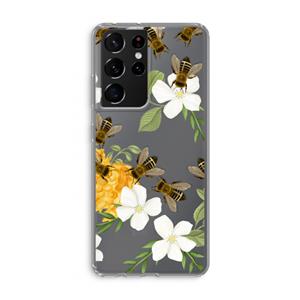 CaseCompany No flowers without bees: Samsung Galaxy S21 Ultra Transparant Hoesje