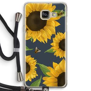 CaseCompany Sunflower and bees: Samsung Galaxy A5 (2016) Transparant Hoesje met koord