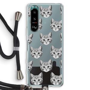 CaseCompany Kitten: Sony Xperia 5 III Transparant Hoesje met koord