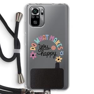 CaseCompany Happy days: Xiaomi Redmi Note 10S Transparant Hoesje met koord