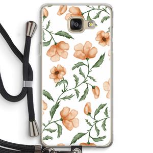 CaseCompany Peachy flowers: Samsung Galaxy A5 (2016) Transparant Hoesje met koord