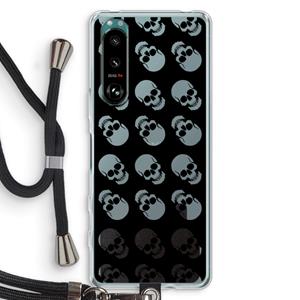 CaseCompany Musketon Skulls: Sony Xperia 5 III Transparant Hoesje met koord