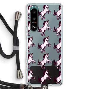 CaseCompany Musketon Unicorn: Sony Xperia 5 III Transparant Hoesje met koord