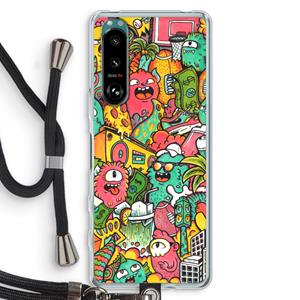 CaseCompany Vexx City: Sony Xperia 5 III Transparant Hoesje met koord