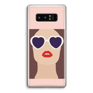 CaseCompany Red lips: Samsung Galaxy Note 8 Transparant Hoesje